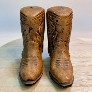 Vintage Western Cowboy Boots Salt and Pepper Shakers Salem Oregon Ceramic